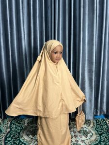 Mukena Dewasa jumbo  Traveling Polos 2in1 Resleting Katun Premium