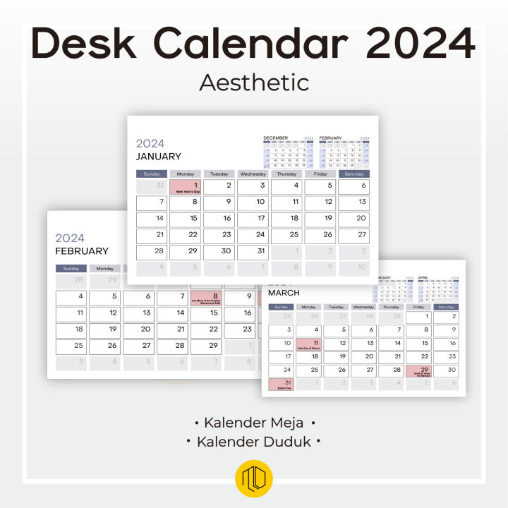 Kalender Meja 2025 / Kalender Duduk 2025 / Kalender Meja Estetik 2025