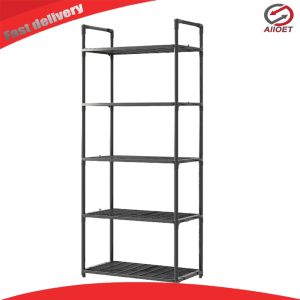 【Alloet】 Practical 5 Tier Metal Storage Shelf for Kitchen Pantry Laundry Bathroom Organization