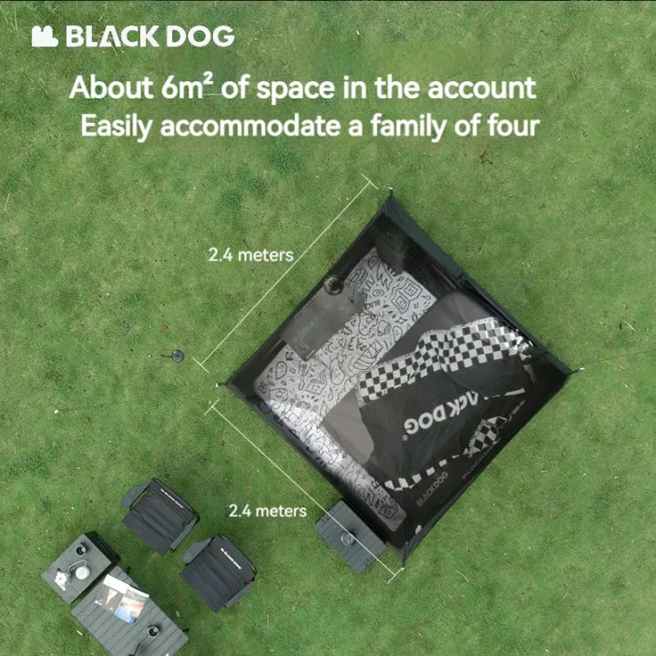 BLACKDOG%20Black%20Vinyl%20Automatic%20Tent%20Portable%20Folding%202%20Doors%204%20Windows%204%20Person%20Camping%20Tent%20Auto%20Pop%20Up%20Fast%20Setup%20Poles%20Waterproof%20Windproof%20Outdoor%20Tent%20PU%20Or%20Vinyl%20Coated%20Beige%20Black%20Dog%20-%20Image%205