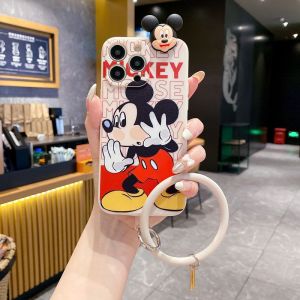 for Honor 90 200 Lite X9C Smart X7C 70 X5B X6B X9b X9A X7B X8b X8A X7a 300 Pro Mickey Minnie Papa Wristband Phone Case