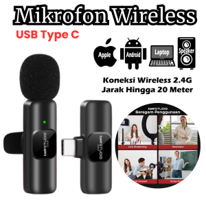 COD Kirim Cepat TaffSTUDIO Clip On Mik Wireless Konten Kreator Live Portable Microphone USB TypeC ODR08