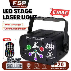 Stage Laser Lights 3/6/8 Holes DJ Disco Light Laser LightS Original 240 Pattern Laser Projector Stage Light LED RGB Party KTV Club DJ Disco Lights With Remote Control Portable Ambient Light for Christmas Halloween Birthday Wedding Decorations