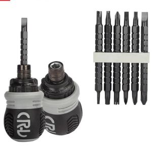 Obeng Bolak Balik Buntek Set 13in1 Obeng Cebol BB buntek karet Dua Arah bolak mini Multifunction Screwdriverset Auto-Part