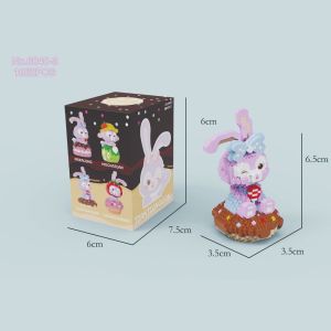 MEKANSM Mainan Hadiah 3D Puzzle Teh Sore Seri Blok Bricks Partikel Block Perakitan DIY Kelinci Ornamen Mikro