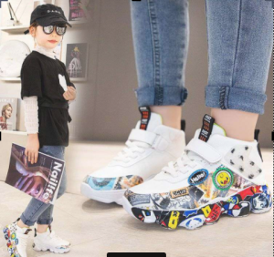 HF Kids Shoes Korean Style Girls Boys Children Sneakers Fashion  High Quality Sports Sneaker Rubber Light Shoes for Kids Children Sport Shoes For Girl kasut budak perempuan yang cantik 21112403