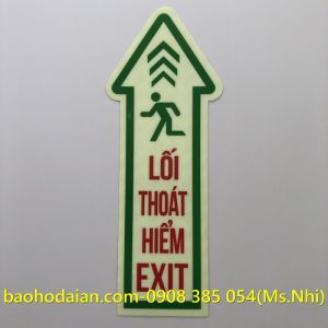 Biển dán chỉ dẫn lối thoát hiểm exit dạ quang (24x16cm)