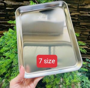 Khay Mâm Cạn Chữ Nhật Inox 304 Xịn Đủ Size