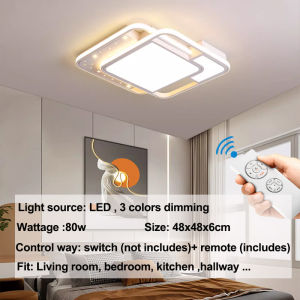 GOGEOUS Nordic ceiling lights modern design chandelier ceiling light sala tri color led ceiling light modern ceiling light with remote led lights for house ceiling Aisle ceiling light for living room bedroom kitchen bathroom dinning balcony