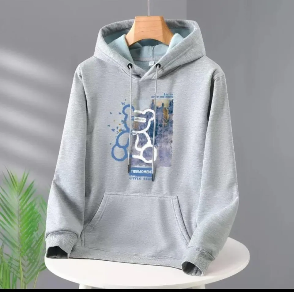 Hoodie pria Sweater hoodie keren Sweater hodie abu Sweater cowok