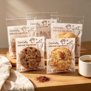 100Pcs Candy Cookies Packaging Bag Cookie Donut Bread Pastry Bag Food Packaging Resealable Gift Bag