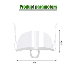 10pcs Food Sanitary Mouth Mask Transparent Clear Anti Fog Shield Protection With Adjustable Strap