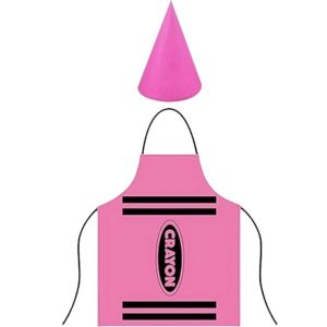 FEELINGS Funny Crayon Themed Gnome Set Colorful Fancy Dress Crayon Apron  Cleaning Work Apron World Book Day Costumes Adults