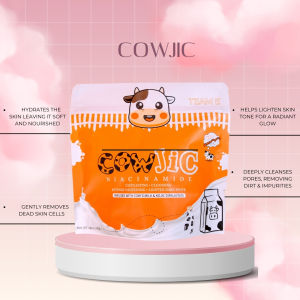 Cowjic Niacinamide Soap Exfoliate | Cleansing | Intense Whitening | Lighten Dark Spot 4pcs in 1Pouch