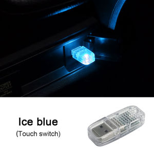 Baru kereta Mini USB LED atmosfera lampu sentuh suis automotif hiasan lampu kawalan suara Plug Play