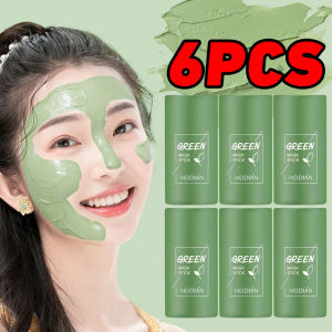 【Free Shipping】6/4PCS Green Tea Mask Stick Cleaning Solid Mask Oil Control Anti Acne Cleans Pores Dirt Moisturizing Hydrating Whitening Face Skin Care Buy 1 Take 1 Sale