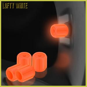 Lofty White 4pcs Universal Fluorescent Luminous Tire Valve Stem ครอบคลุมวาล์วยางรถ CAP สีเขียว สีเหลือง สีฟ้า ผงเรืองแสงสีแดง
