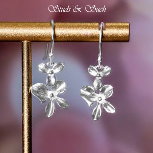 [Studs & Such] 925 Silver Elegant Flowers Drop Earrings