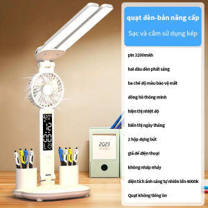 Đèn bàn gia đình hiển thị thời gian và ngày có thể sạc lại đèn bàn cắm điện dung lượng pin 3200mah