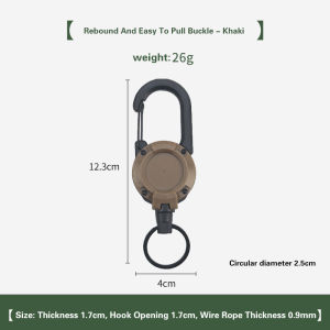 Anti-Theft Metal Easy-To-Pull Buckle Rope Elastic Id Card Keychain Sport Heavy Retractable Key Ring
