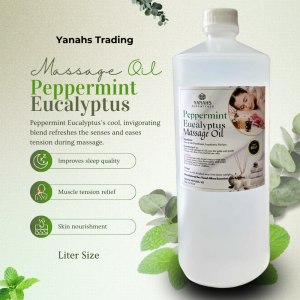 1L Peppermint Eucalyptus Scented Massage Oil – Relaxing & Soothing