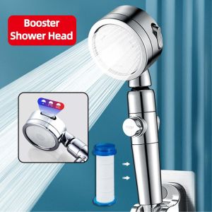 High Pressure Shower Head with Water Filter 3 Modes Handheld Shower Detachable Anti-Clog Space Saving