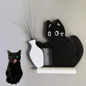 Whiskered kitten storage jar collectible refrigerator stickers cat hair collector magnetic decorations
