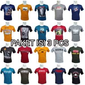 Paket 3 Pcs Kaos  Pria Jumbo Big Size 3XL Dan 4XL M0tif Terbaru