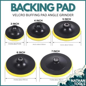 Backing Pad 3inch 4inch 5inch 6inch 7inch Velcro Polishing Pad M10 M14 Hook and Loop Angle grinder Nathan Tools