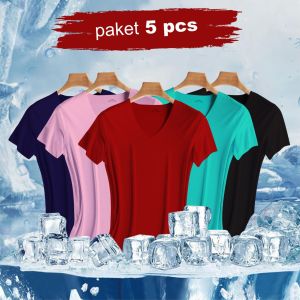 Promo Kaos Pria 5pcs 100rb - Kaos Pria Vneck Lengan Pendek - Kaos Polos Pria - Tshirt Pria - Kaos Distro Pria S M L XL XXL