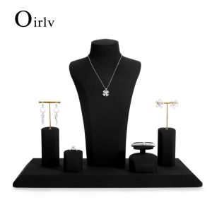 Oirlv Ring Earrings Bangle Necklace Mannequin Jewelry Storage Holder Display Organizers Tray Shop Showcase Hanging Rack TT086