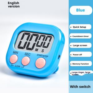 ตัวจับเวลาดิจิตอล 3 ช่อง พร้อมการนับถอยหลังและนับขึ้น เงียบเสียง มีหน่วยความจำ และไฟกระพริบแจ้งเตือน ใช้ในครัว การเรียน และจัดการเวลา