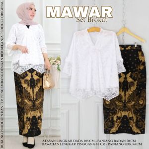 SETELAN WANITA BROKAT MAWAR UNTUK BB 45 SAMPAI 68 KG SEMUA REAL PICT
