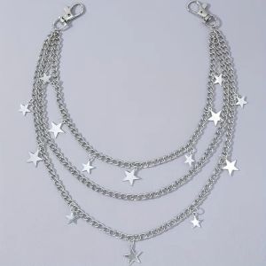 Rantai Pinggang Celana Jeans 3 Layar Punk Fashion Style Rantai Celana Keren Titanium Baja Terbaru