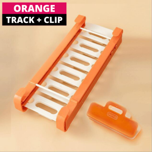 【𝐂𝐥𝐞𝐚𝐫𝐚𝐧𝐜𝐞 𝐒𝐚𝐥𝐞】Refrigerator Storage Rack Fridge Track Ziplock Bag Sealing with 6 Clip Refrigerator Organizer Ziplock Bag