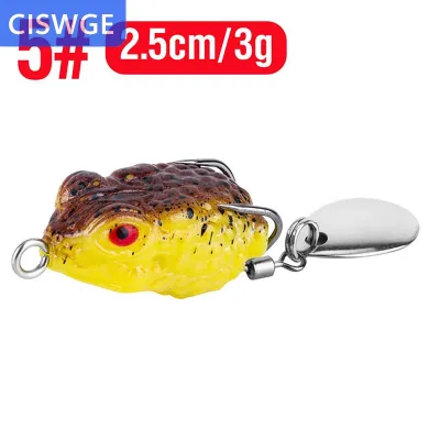 [COD] CISWGE Mồi Câu Đúc Ếch Mini 2.5Cm/3G Mồi Câu Ếch Nhảy Mềm 8 Màu Nổi Tia Nhân Tạo Kèm Thìa Móc Đôi
