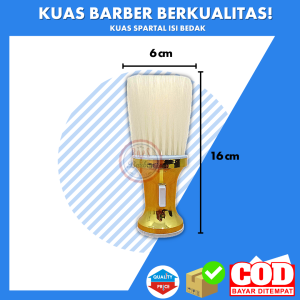 Kuas Leher Barber GOLD SILVER Bisa Isi Bedak - Cukur Untuk Pangkas dan Barbershop
