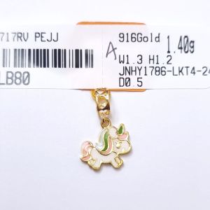 JIN JING PDR CHARM BEAD UNICORN EMAS 916 1.40g/1.42g/1.75g/1.76g/1.77g