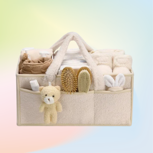 Fleece Handheld Baby Diaper Storage Box Portable Basket for Wipes Newborn Car Storage Ideal Boy Girl Shower Gift