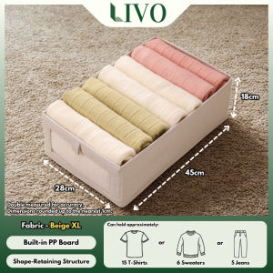 LIVO Foldable Storage Box Clear Window Large Organiser Organizer Oxford Fabric Wardrobe Clothes Toys Basket Container 10140