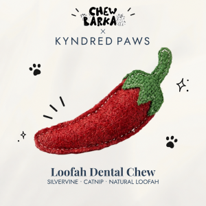 Kyndred Paws Loofah Dental Chew | Red Chilli with Green Stalk