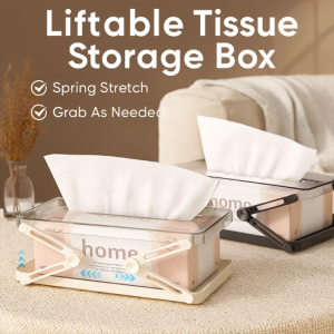 Liftable Tissue Storage Box Automatic Lift Extendable Napkin Holder Large Capacity Height Adjustable Paper Towel Case
