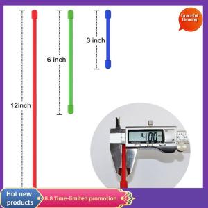 Graceful 5PCS Silicone Zip Ties Steel Core Silicone Twisted Ties Reusable Rubber Twisted Ties Cable Ties For Organizing