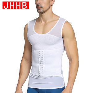 Mens Body Shaper Waist Trainer Trimmer Belt Invisible Mesh Corset Modeling Tummy Control Fitness Tight Thin Vest Shapewear