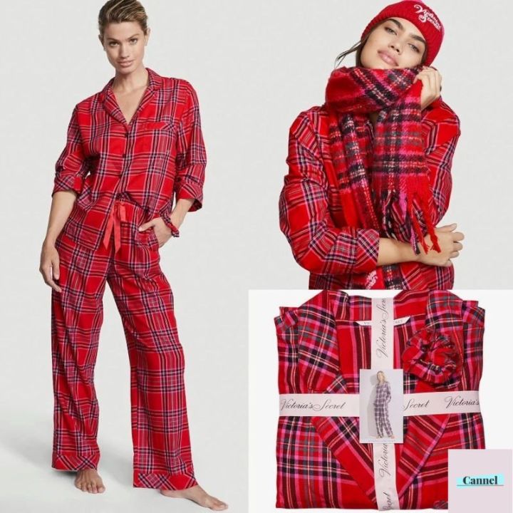 Plaid Pajamas Set by Victoria Secret Piyama Wanita Piyama Set