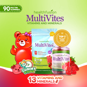 Health Fusion MultiVites 13 in 1 Complete Multivitamins Vitamin E Zinc for Appetite Booster Brain Development & Immunity G6PD-Friendly Vegan Gummies | 15s
