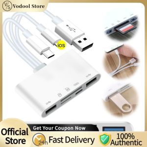 Premium 5-In-3 Memory Card Reader USB OTG Adapter for PC Laptop and Mobile Devices Support High-Speed Data Transfer SD Micro SD CF