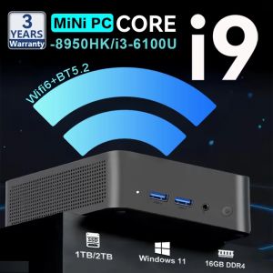 Ultra Compact Pocket Mini PC Intel Core i9 8950HK PC Dual SSD Full Feature Type C 4K 90Hz RAM 16GB SSD 1TB/2TB Output Windows 11【3-Year-Warranty】