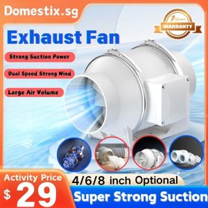 DOVVA 4"6"8" Portable Exhaust Fan Ventilation Fan Extractor Ventilation Kitchen Toilet Wall Air Cleaning fan