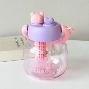 Botol Air Minum 2 Sisi Anak Bulat Panda Tritan Dua Cara Minum / Botol Minum Kettle Pot Anak 800ml